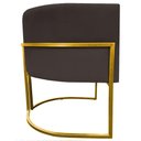 Ver mais imagens de Poltrona Decorativa Recepção Luna Suede Cores Base de Ferro Dourada - Marrom, Suede