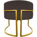Ver imagem 3 de Poltrona Decorativa Recepção Luna Suede Cores Base de Ferro Dourada - Marrom, Suede
