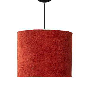 Lustre Pendentre de Linho Iluminação Sala Quarto Luxo:terracota/fio Preto