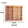 Janela de Madeira Veneziana Abrir/abrir Reto Eucalipto Grandis Rosa - 1,00 (a) X 1,40 (l) - 2