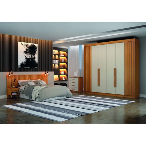 Guarda Roupa Casal 6 Portas 6 Gavetas - São Carlos-cinamomo/off White - Leifer Móveis