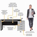 Ver imagem 3 de Escrivaninha Mesa Escritório Extensível 135cm 4 Gavetas Multimóveis Cr25324 Cinza Preto