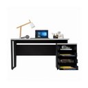 Ver imagem 5 de Escrivaninha Mesa Escritório Extensível 135cm 4 Gavetas Multimóveis Cr25324 Cinza Preto