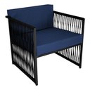 Ver imagem 4 de Conjunto de 2 Poltronas e Mesa de Centro Quadrada com Tampo Preto/azul