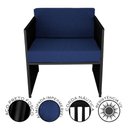 Ver imagem 3 de Conjunto de 2 Poltronas e Mesa de Centro Quadrada com Tampo Preto/azul