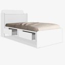 Ver imagem 2 de Cama Solteiro Tamires Baú Branco Com Gavetas