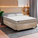 Ver imagem 2 de Cama Box Casal Suede + Colchão Lis Molas Ensacadas Superpocket Plumatex 138cm – Suporta até 120 Kg P