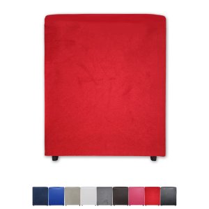 Puff Banqueta Quadrado Cubo Decorativo Courino e Suede Vermelho Suede