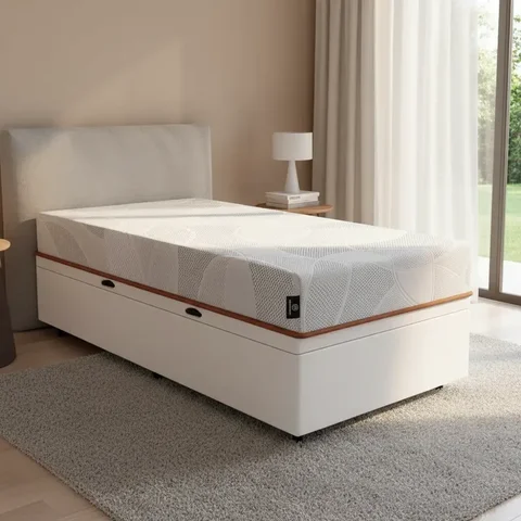 Cama Box Baú com Colchão Ortopédico de Espuma D33 a Vácuo Sonno Full - Lucas Home - Solteiro