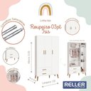 Ver imagem 6 de Jogo de Quarto Infantil Isis Guarda Roupa 3 Portas e Berço Branco - Reller Móveis