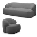 Ver imagem 1 de Conjunto Sala de Estar Decorativo Charlote 1 Poltrona Namoradeira 150cm 1 Poltrona Base Giratória em