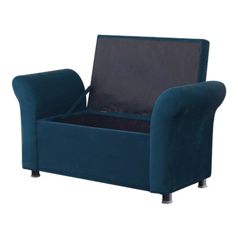 Recamier Calçadeira Bau Egeo 186 X 51 Suede Azul Royal
