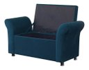 Ver imagem 1 de Recamier Calçadeira Bau Egeo 186 X 51 Suede Azul Royal