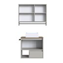 Ver imagem 3 de Conjunto para Banheiro Gabinete Suspenso 60cm com Toalheiro Cuba e Espelheira 80cm Cj8050.20 Mel/