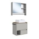 Ver imagem 1 de Conjunto para Banheiro Gabinete Suspenso 60cm com Toalheiro Cuba e Espelheira 80cm Cj8050.20 Mel/