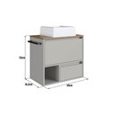 Ver mais imagens de Conjunto para Banheiro Gabinete Suspenso 60cm com Toalheiro Cuba e Espelheira 80cm Cj8050.20 Mel/