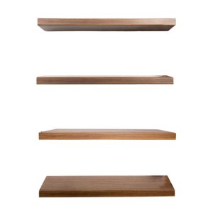 Kit 4 Prateleiras 100% MDF cor FREIJÓ 30x10x1,5cm + Suporte de instalação