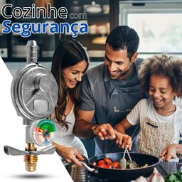 Regulador Registro de Gás de Cozinha Doméstico Blindado com Monômetro Vazão 1kg/h | Aliança - 9
