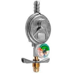 Regulador Registro de Gás de Cozinha Doméstico Blindado com Monômetro Vazão 1kg/h | Aliança - 6