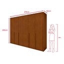 Ver imagem 6 de Guarda Roupa 6 Portas 6 Gavetas 100% Mdf Easy Space com Espelho Frassino Lopas