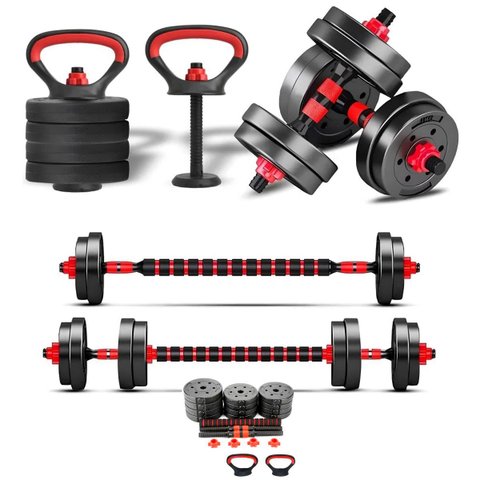 Halter Ajustavel 40kg Kettlebell Dumbell Academia Anilha Musculaçao 6 em 1 Fitness Treino Fit Fitnes