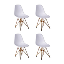 Ver imagem 3 de Mesa Industrial Base Ferro Branco Tampo 137x90 Branco 4 Cadeiras Eames Ferro Cobre Assento Branco