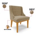 Ver imagem 7 de Cadeira de Jantar Liz Suede Marrom Rato Base Fixa Madeira Castanho - D’Rossi