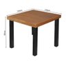 Mesa Jantar Madeira Maciça Catarina Quadrada 1m com 4 Cadeiras Confort Ripada - Castanho - 5