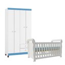 Ver imagem 2 de Berço Americano Lara e Guarda Roupa Ternura Baby 4 Portas Branco Brilho - Incorplac