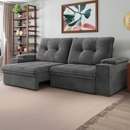 Sofá Veneza Plus Retrátil Reclinável 2L 2,36m c/ USB e Porta Copo - 1