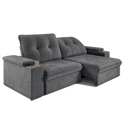 Sofá Veneza Plus Retrátil Reclinável 2L 2,36m c/ USB e Porta Copo - 3