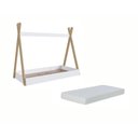 Ver imagem 3 de Cama Infantil Cabana Quarto da Criança Montessoriana Premium Moderna Conforto com Colchão Cor Branco