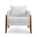 Ver imagem 4 de Kit 1 Sofá Namoradeira e 2 Poltronas Lana Corano Base de Madeira - D’Rossi Branco