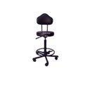 Ver imagem 1 de Cadeira Caixa Alta Mocho Verona com L Duplo Aro Base em Aço com Rodízio Corano Preto