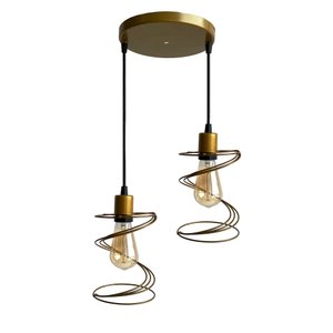 Duo Aramado Mola Poptem Canopla Múltipla Redonda Dourado Lustre Luminária Iluminação Sala Quarto Ilu