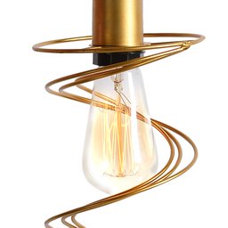 Duo Aramado Mola Poptem Canopla Múltipla Redonda Dourado Lustre Luminária Iluminação Sala Quarto Ilu - 3
