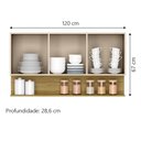 Ver imagem 2 de Armário Aéreo de Cozinha 3 Portas com Nicho 1,20m Freijó / Vanilla Line Kits Paraná
