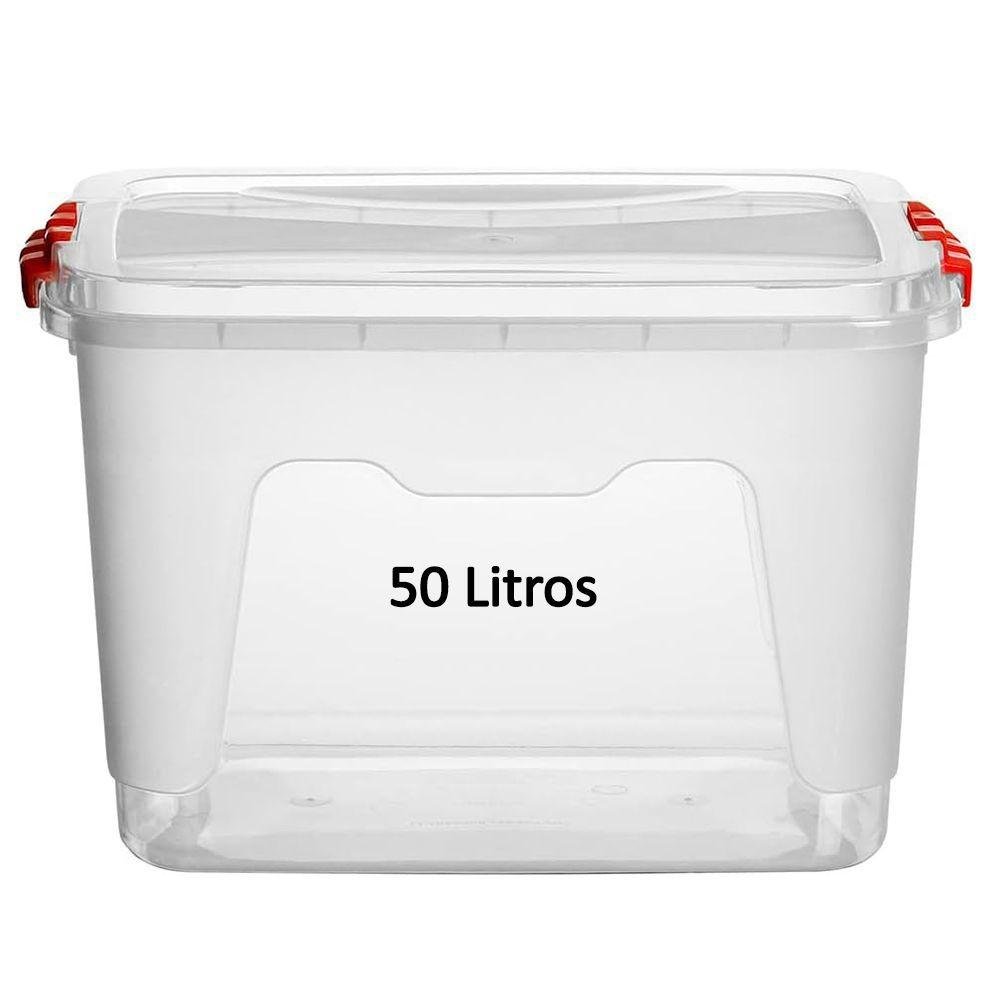 Caixa Organizadora Grande com Tampa Transparente 50 Litros - 6