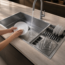 Ver imagem 3 de Cuba Calha Cozinha 90x40 Aço Inox 304 Escovado com Drenagem Integrada Cozix