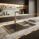 Ver imagem 3 de Cuba Calha Cozinha 90X40 Aço Inox 304 Escovado com Drenagem Integrada Embutir ou Sobrepor - Cozix