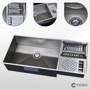 Ver imagem 1 de Cuba Calha Cozinha 90x40 Aço Inox 304 Escovado com Drenagem Integrada Cozix