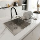 Ver imagem 4 de Cuba Calha Cozinha 90X40 Aço Inox 304 Escovado com Drenagem Integrada Embutir ou Sobrepor - Cozix