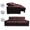 Ver imagem 2 de Sofá Retrátil e Reclinável 2,32m Molas Ensacadas Cama inBox Brasil Velusoft Vinho