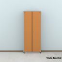 Ver imagem 5 de Armário de Escritório 2 Portas com Chave e Prateleiras Reguláveis Aço Cinza/Laranja Picasso