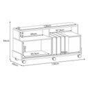 Ver imagem 3 de Rack Bancada Graci 1.3 com Mesa de Centro Sky com Tampo de Vidro Cinamomo Off White – Hb Móveis