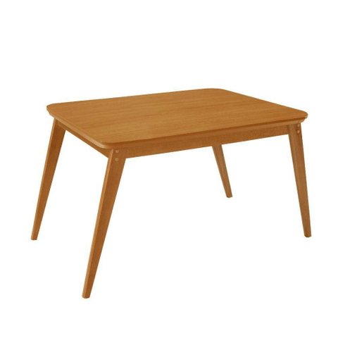 Mesa de Jantar Copper 120cm Madeira Tampo Moderna Mobília Naturale/ Capuccino Laminado