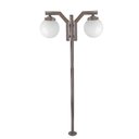 Ver imagem 1 de Poste de Jardim P23/2 com Globo de Vidro Leitoso 15x30 2,16m em Aço Fosfatizado Marrom