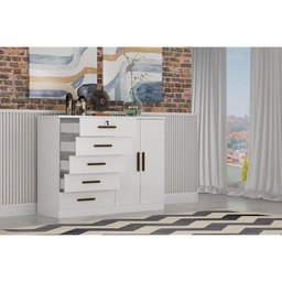 Cômoda Casal Space C/ 2 Portas e 5 Gavetas Cumaru/fendi 25 - Novo Horizonte - 4