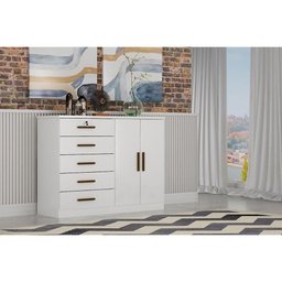 Cômoda Casal Space C/ 2 Portas e 5 Gavetas Cumaru/fendi 25 - Novo Horizonte - 5