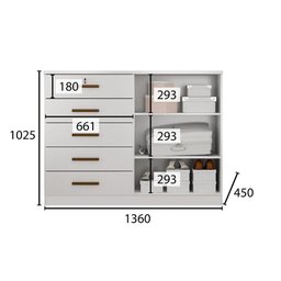 Cômoda Casal Space C/ 2 Portas e 5 Gavetas Cumaru/fendi 25 - Novo Horizonte - 2